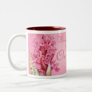 Taza Bicolor "Taza de la orquídea del rosa del cultivador más