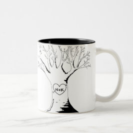 Taza Bicolor "Taza del árbol del amor"