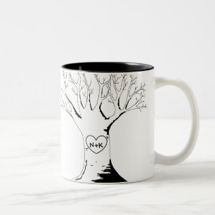 Taza Bicolor "Taza del árbol del amor"