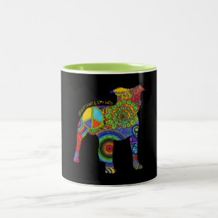 Taza Bicolor "Taza del arte pop del amor y de los pitbulls de