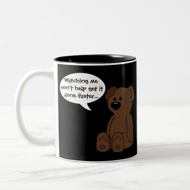 Taza Bicolor "Taza del oso del mensaje" (Izquierda)