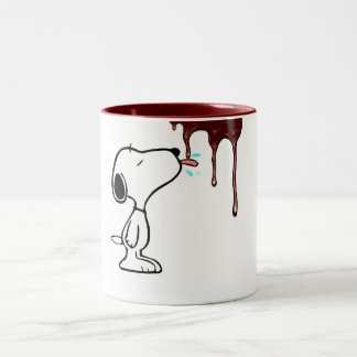 Taza Bicolor "Taza divertida de perro hambriento y chocolate go