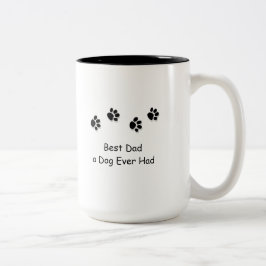 Taza Bicolor Taza, el mejor papá que un perro tenía nunca