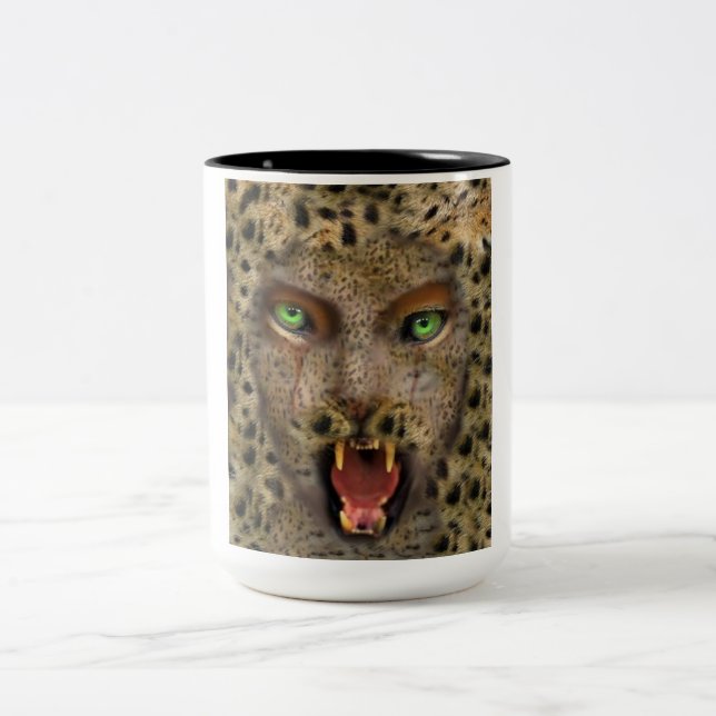 Taza Bicolor Taza, mujer del leopardo (Centro)