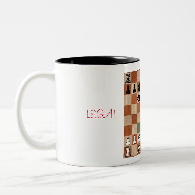 Taza Bicolor Tazacon el hermoso mate de legal Ajedrez (Izquierda)
