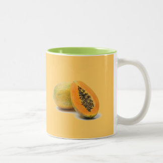 Taza Bicolor tazón de café personalizado PAPAYA