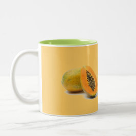 Taza Bicolor tazón de café personalizado PAPAYA