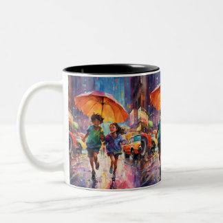 Taza Bicolor tazón de té de pintura estética