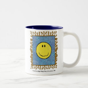 Taza Bicolor tazón facial feliz post-impresionismo