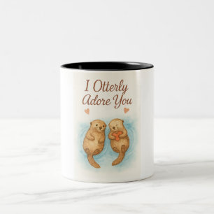 Taza Bicolor Te Adoro Totalmente – Adorable Amor de Nutria en A