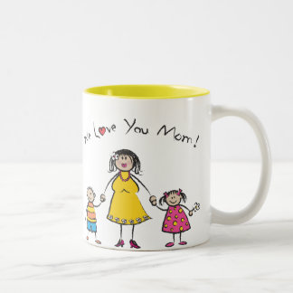 Taza Bicolor Te amamos a tu madre, familia Personalizado, feliz