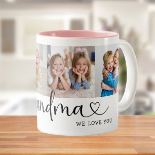 Taza Bicolor Te Amamos Abuela Script 4 Foto Moderno