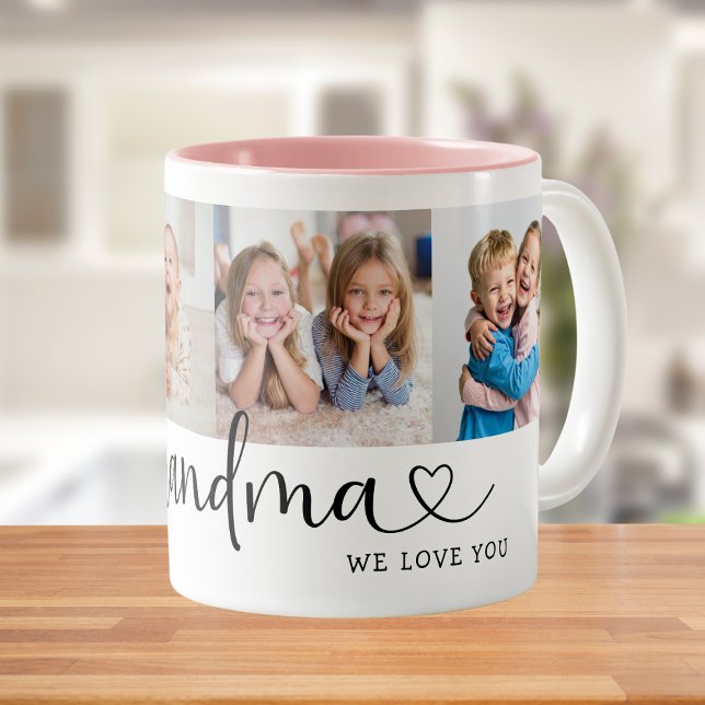 Taza Bicolor Te Amamos Abuela Script 4 Foto Moderno (Subido por el creador)