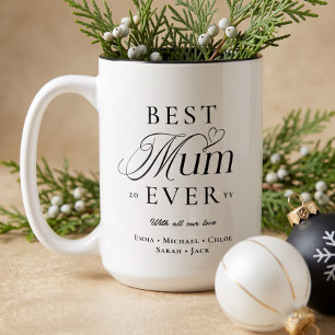 Taza Bicolor Te Amamos Más Mamá Querida Navidad Personalizada