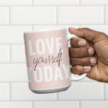 Taza Bicolor Te Amas Positivamente Hoy Cita Rosa Pastel<br><div class="desc">Te Amas Positivamente Hoy Cita Rosa Pastel</div>