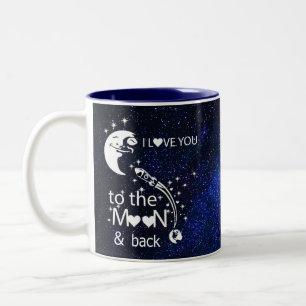 Taza Bicolor Te amo a la luna y de vuelta -