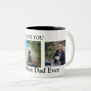 Taza Bicolor Te amo a la mejor foto de papá.