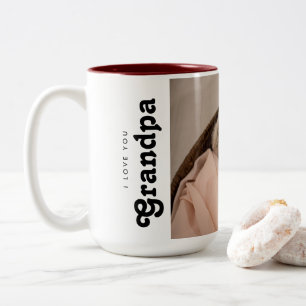 Taza Bicolor Te amo abuelo Foto de bebé