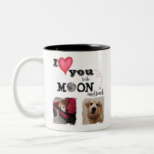 Taza Bicolor Te amo al tazón de café de la luna