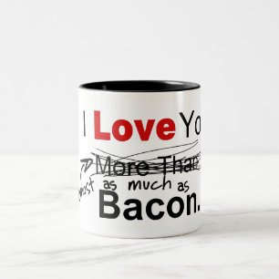 Taza Bicolor Te Amo Casi Tanto Como Bacon