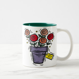Taza Bicolor Te amo con las flores