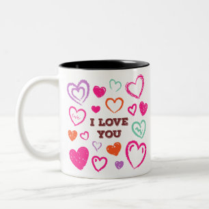 TAZA BICOLOR TE AMO DISEÑO.