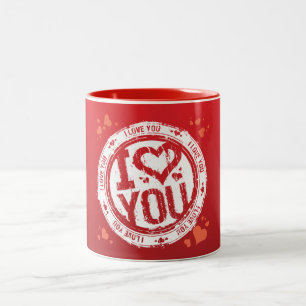 Taza Bicolor Te amo el dedo rojo de 11 onzas de dos tonos