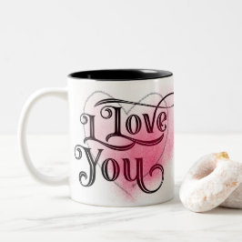 Taza Bicolor Te Amo El Elegante Texto De Corazón Claro Moderno