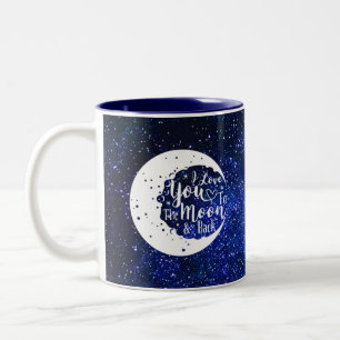 Taza Bicolor Te amo hasta la luna y de vuelta - Universo