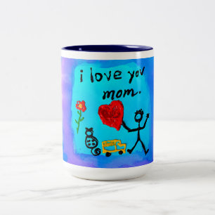 Taza Bicolor Te Amo Mamá