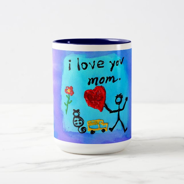 Taza Bicolor Te Amo Mamá (Centro)
