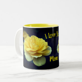 Taza Bicolor Te Amo Mamá Flor De Rosa Amarilla