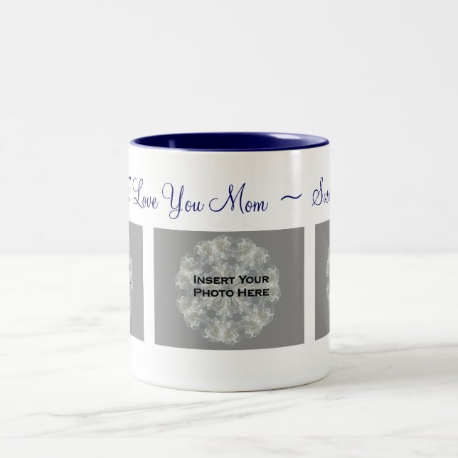 Taza Bicolor Te Amo Mamá Foto Personalizada (Centro)