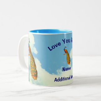 Taza Bicolor Te amo mamá Peacock personalizado