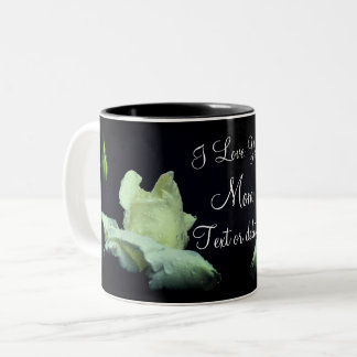 Taza Bicolor Te amo mamá White Rosebud Personalizado
