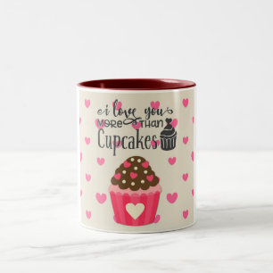 Taza Bicolor Te Amo Más Que El Café De Cupcakes