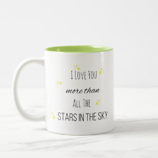 Taza Bicolor Te Amo Más Que Las Estrellas En La Mug Del Cielo