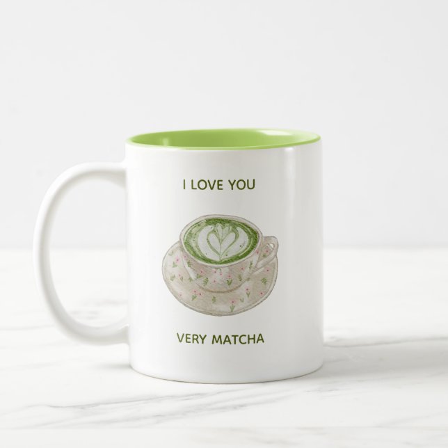 Taza Bicolor Te Amo Mucho Matcha (Izquierda)