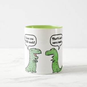 Taza Bicolor Te Amo Mucho (T-Rex)