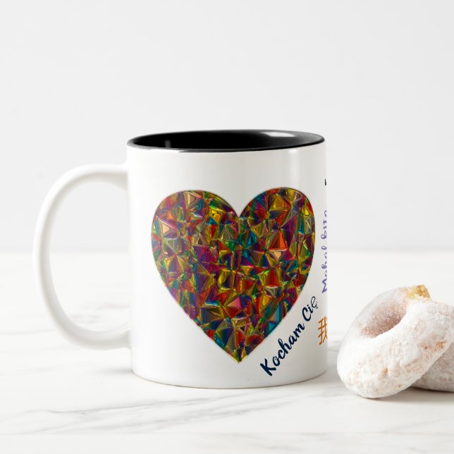 Taza Bicolor Te Amo Mug (Con donut)