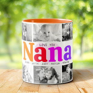 Taza Bicolor Te amo Nana Multicolored Bold 10 Collage de fotos