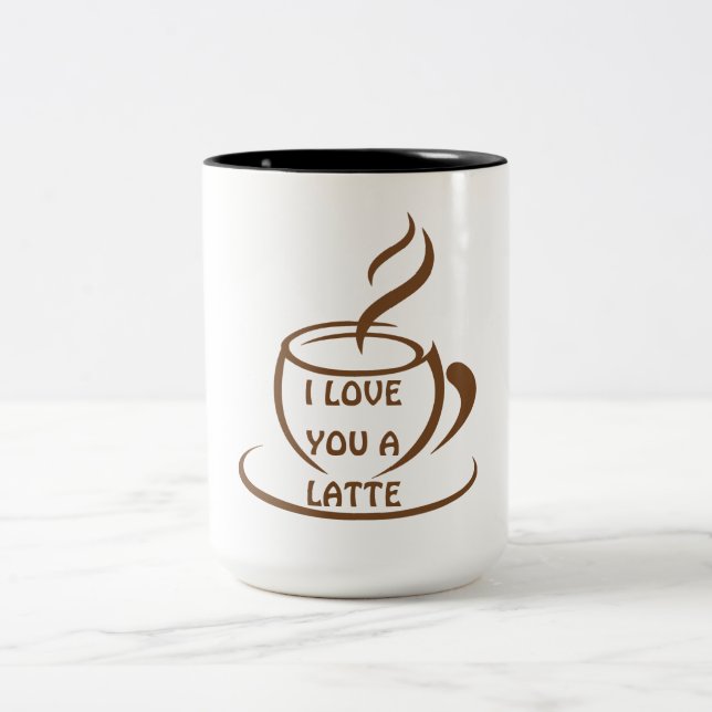 Taza Bicolor Te amo un diseño divertido romántico latente (Centro)