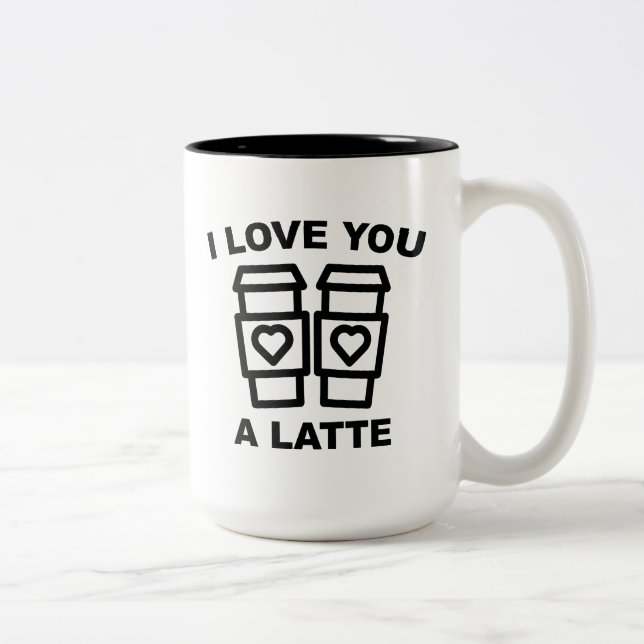 Taza Bicolor Te Amo Un Latte (Derecha)
