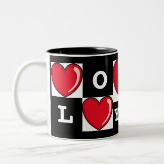 Taza Bicolor Te amo y corazón