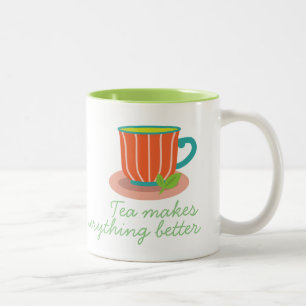 Taza Bicolor Té de menta para los amantes del té