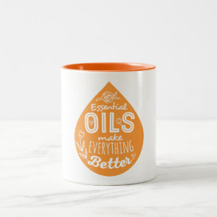 Taza Bicolor Té del aceite esencial del naranja salvaje