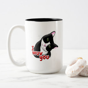 Taza Bicolor Te quiero gato