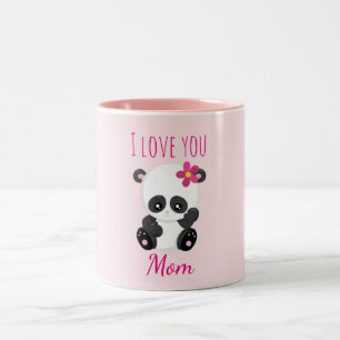 Taza Bicolor Te quiero mamá Bonito Panda Pink
