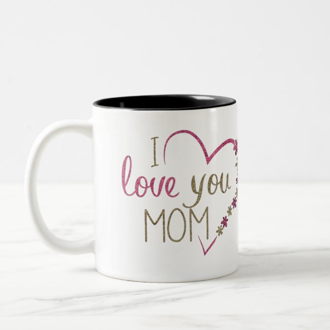 Taza Bicolor Te quiero mamá Mug (Izquierda)