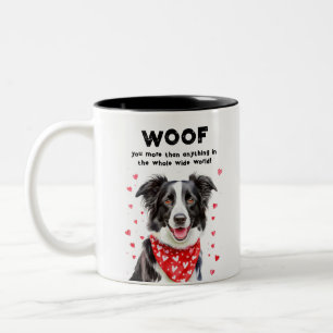 Taza Bicolor Te quiero más que Bandana del corazón de Border Co